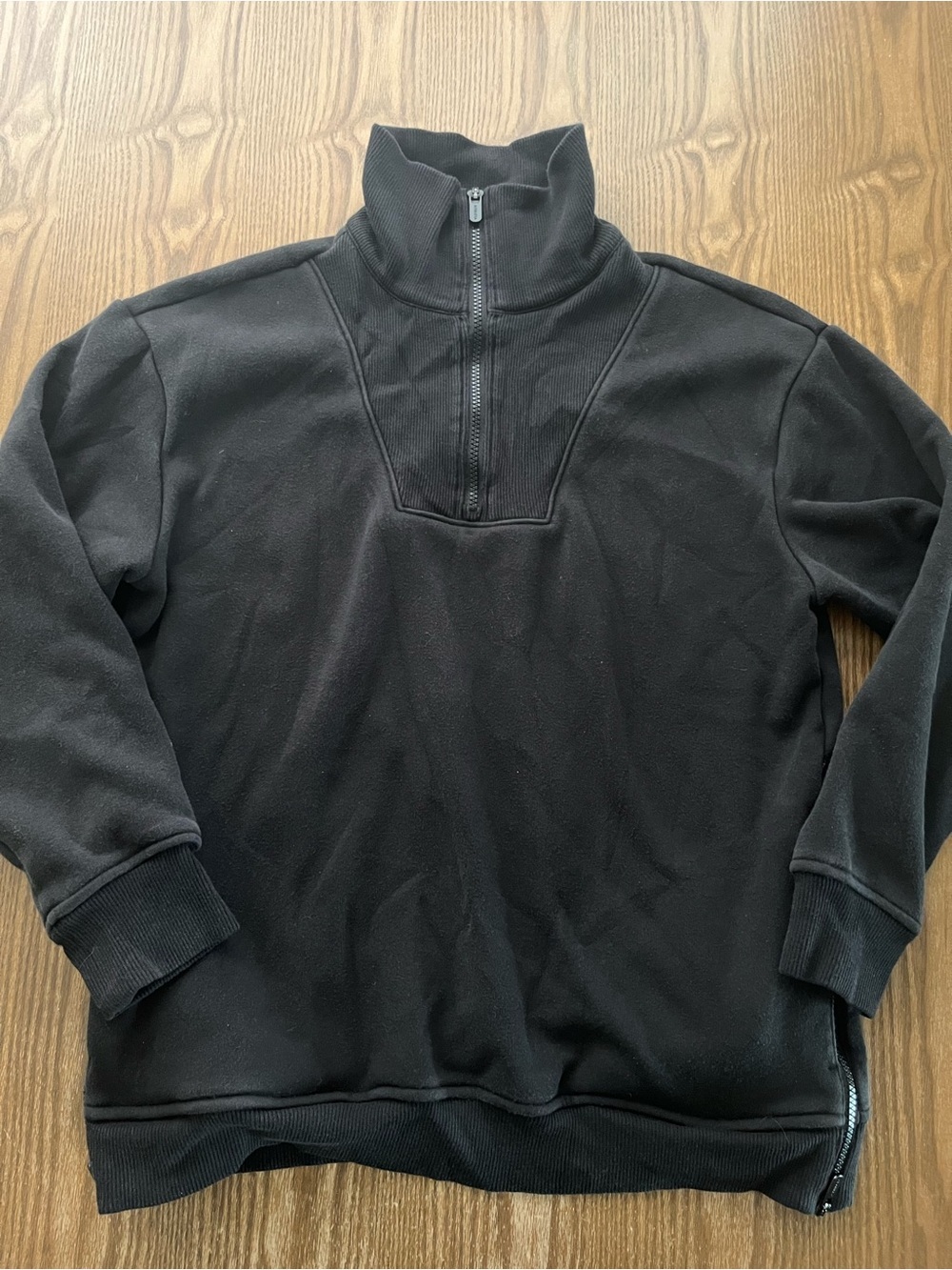 Athleta Women’s Black Quarter-Zip Pullover Sweatshirt size medium